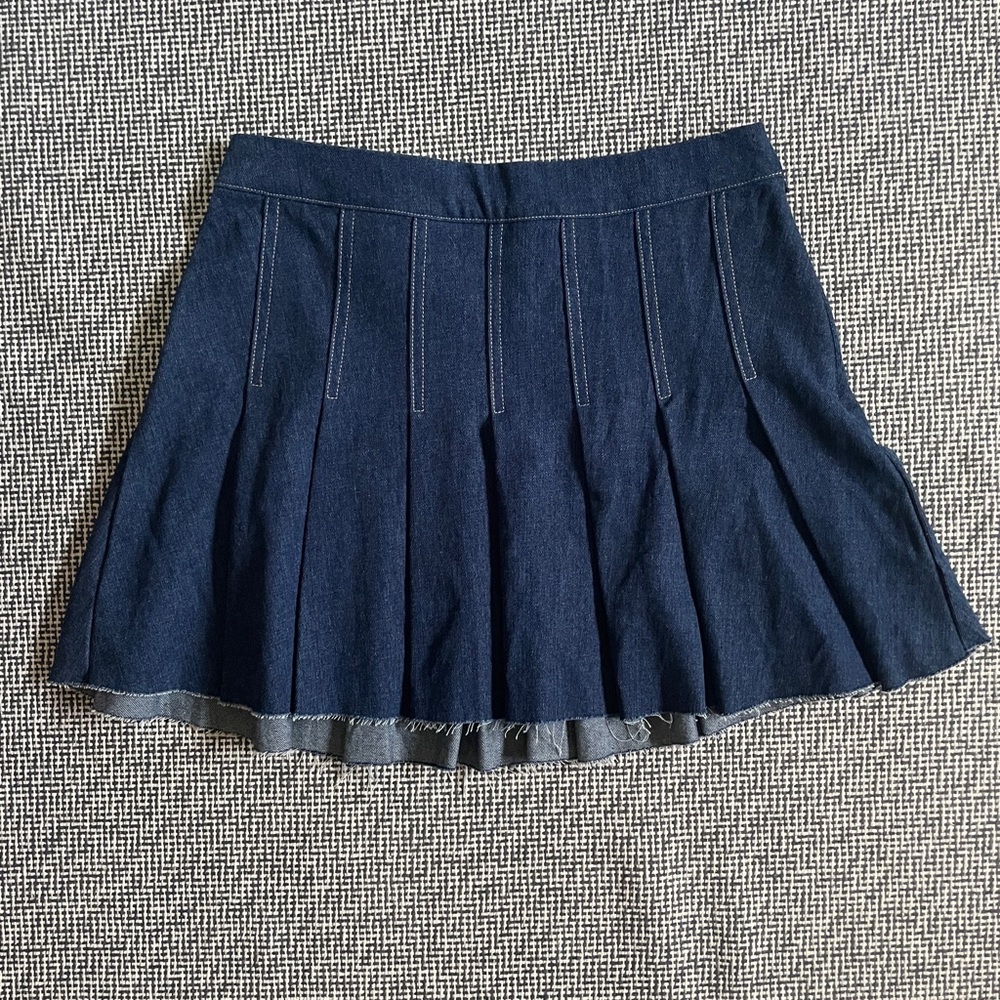 PIECES pleated denim skirt